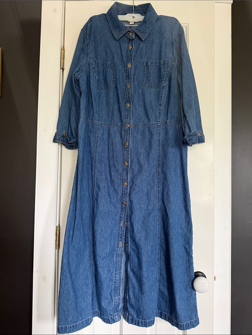 JM Collection Denim Shirt Dress - Medium Blue